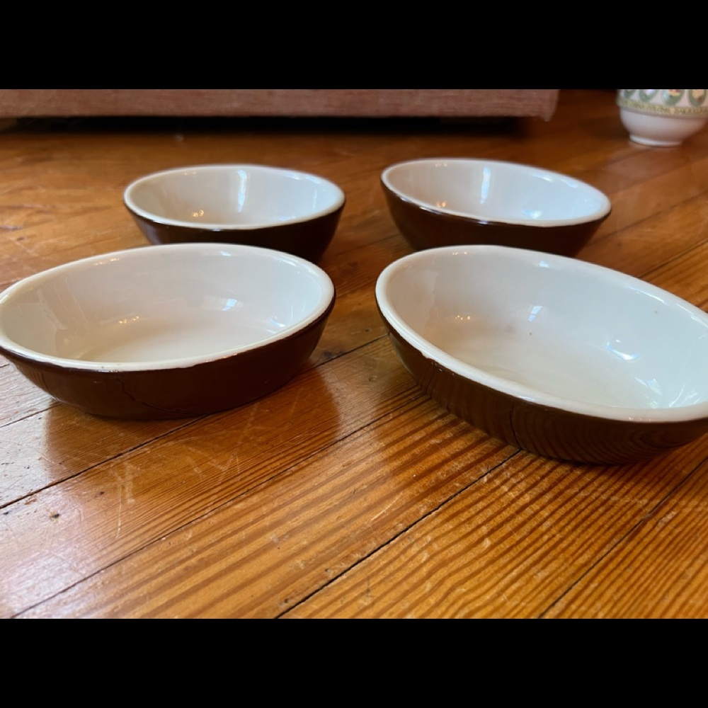 Hall baking dish 706 brown and cream set of 4